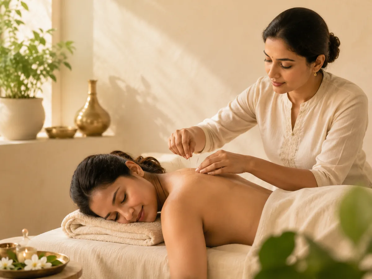 Acupuncture therapy session