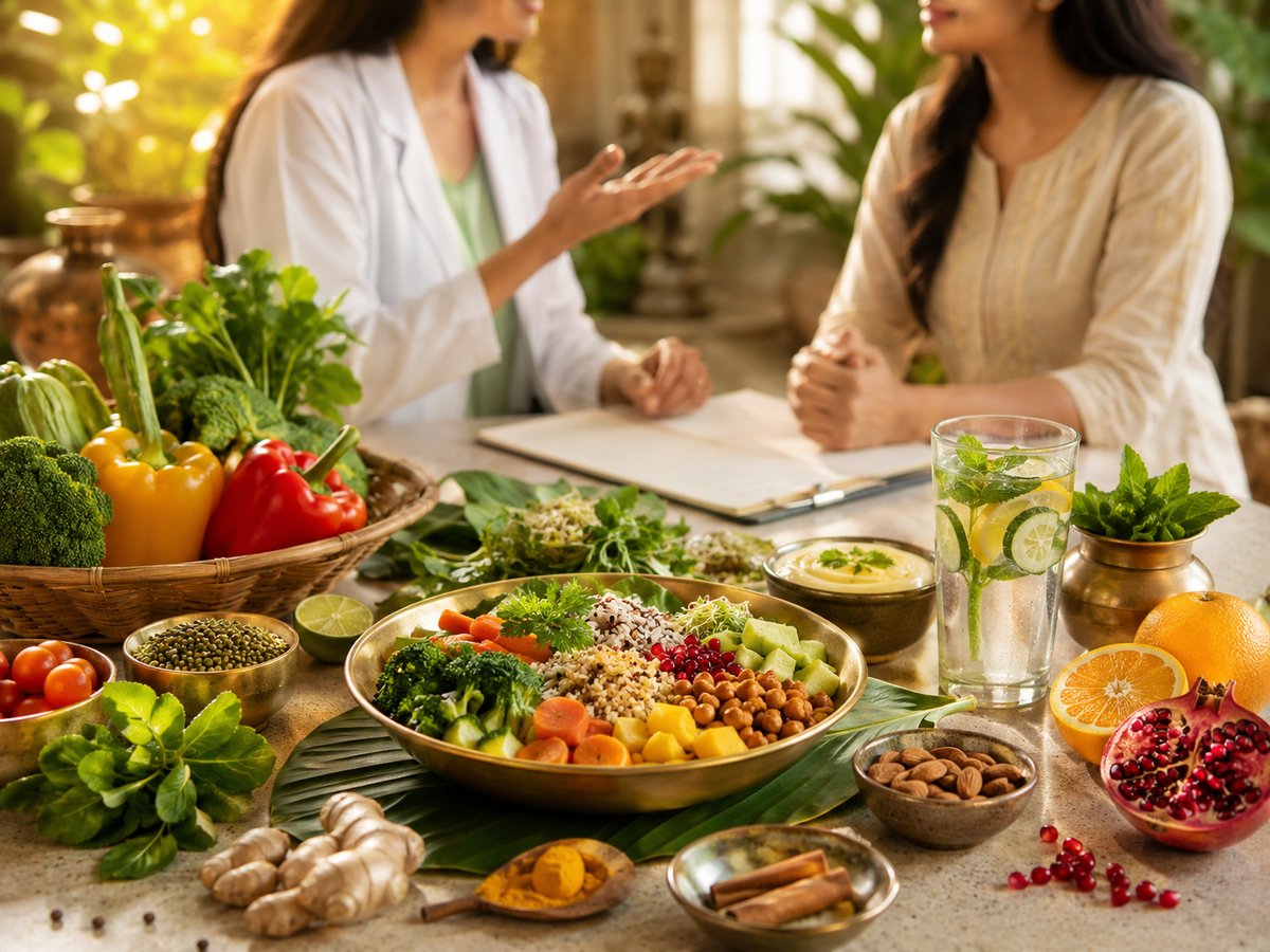 Diet and lifestyle counseling session at Sri Ashwin Holistic Care